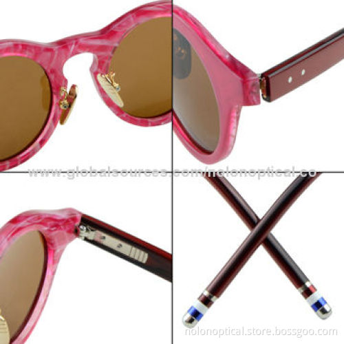 Personalized fashion acetate sunglasses with reasonable price in black with red